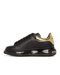 Alexander McQueen Black And Gold Clear Sole Oversized Sneakers