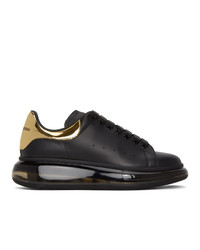 Alexander McQueen Black And Gold Clear Sole Oversized Sneakers