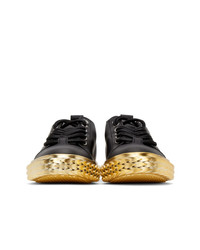 Giuseppe Zanotti Black And Gold Moxie Blabber Sneakers