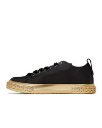 Giuseppe Zanotti Black And Gold Moxie Blabber Sneakers