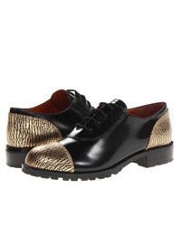 Marc by Marc Jacobs Cracked Metallic Oxford Lace Up Cap Toe Shoes