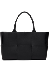 Black and Gold Leather Tote Bag