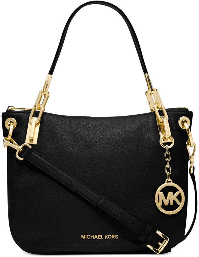 Michael Kors Marlon Medium Shoulder Tote Handbag Black