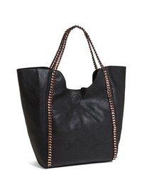 Street Level Faux Leather Tote Black