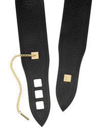 MCQ Alexander Ueen Embellished Textured Leather Waist Belt