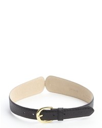 Fashion Focus Black Pebbled Leather Tapered Waist Belt