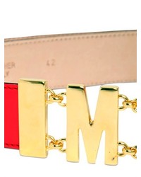 Moschino 35mm Leather Logo Low Waist Belt
