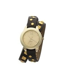 Black and Gold Leather Watch