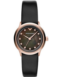 Emporio Armani Alpha Rose Gold Tone And Leather Watch