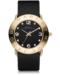Marc by Marc Jacobs Amy 36mm Black Leather Strap Watch