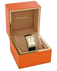 Tory Burch Buddy Classic Rectangular Saffiano Leather Strap Watch 26mm X 32mm