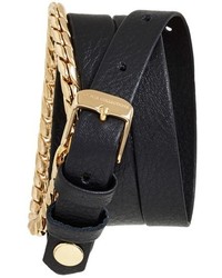 La Mer Collections Leather Chain Wrap Watch 19mm