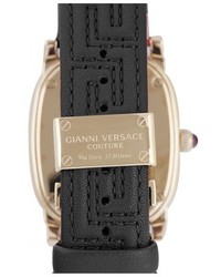 Versace Couture Oval Leather Strap Watch 24mm X 41mm