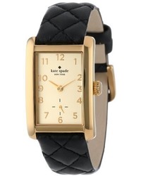 Kate Spade New York 1yru0120 Gold Tone Watch With Black Leather Band