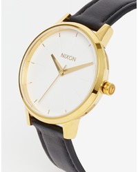 Nixon Kensington Black Leather Watch