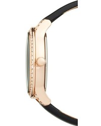 Ted Baker London Vintage Glam Crystal Bezel Leather Strap Watch 34mm
