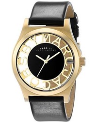 Marc by Marc Jacobs Henry Skeleton Gold Leather Watch Mbm1246