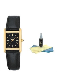 Pulsar Ptc384 Black Leather Strap Gold Tone Quartz Watch With 30ml Ultimate Watch Cleaning Kit