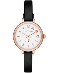 Marc by Marc Jacobs Sally Black Leather Strap Watch 28mm Mbm1352
