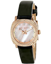 Ted Baker Te2120 Mini Jewels Rose Gold Tone Black Leather Watch