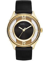Marc by Marc Jacobs Tether Black Leather Strap Watch 36mm Mbm1376