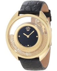 Versace 86q70d008 S009 Destiny Spirit Gold Plated Watch With Leather Band