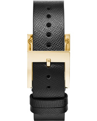 Tory Burch Watches Buddy Classic Leather Strap Golden Watch Black