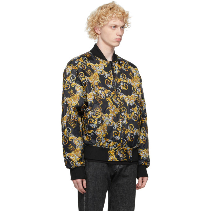 VERSACE JEANS COUTURE Black Baroque Bomber, $550 | SSENSE | Lookastic