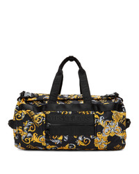 VERSACE JEANS COUTURE Black And Gold Barrocco Logo Duffle Bag