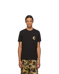VERSACE JEANS COUTURE Black And Gold Logo T Shirt