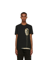 Alexander McQueen Black And Gold Skull Print T Shirt