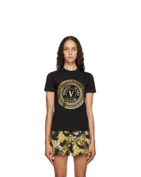 Versace Jeans Couture Black V Emblem Logo T Shirt