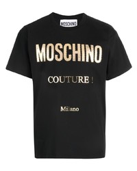 Moschino Couture Embroidered Logo Print T Shirt