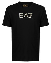 Ea7 Emporio Armani Logo Print Cotton T Shirt