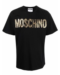 Moschino Paint Effect Logo Print Short Sleeve T Shirt