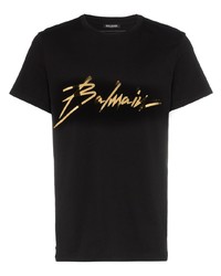 Balmain Signature Logo Cotton T Shirt