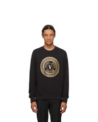 VERSACE JEANS COUTURE Black And Gold Logo Sweatshirt
