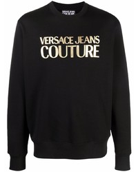 VERSACE JEANS COUTURE Metallic Logo Cotton Sweatshirt