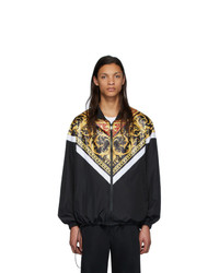 Black and Gold Print Windbreaker