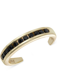 B Brilliant Black Cubic Zirconia Toe Ring In 18k Gold Over Sterling Silver
