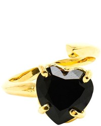 Bijules 14kt Gold Vermeil And Black Onyx Heart Ring