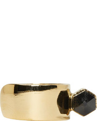 Isabel Marant Black Crystal Gold Santa Ring