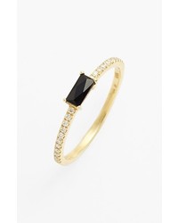 Nordstrom Bony Levy Stackable Black Onyx Baguette Diamond Ring