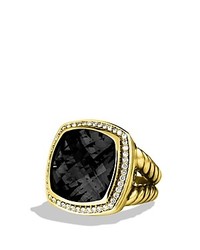 David Yurman Albion Ring With Black Onyx Diamonds In Gold