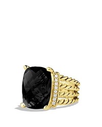 David Yurman Wheaton Ring With Black Onyx Diamonds In Gold