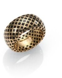 Gucci Diamantissima 18k Yellow Gold Enamel Ring