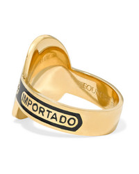 Foundrae Dream 18 Karat Gold Diamond And Enamel Ring