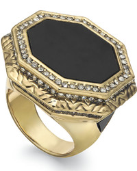 House Of Harlow Gold Tone Octagon Cocktail Ring