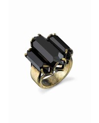Low Luv x Erin Wasson Low Luv By Erin Wasson Triple Crystal Cocktail Ring In Blackgold