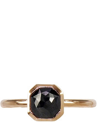 Mike Saatji Black Knight 18k Rose Gold Black Diamond Solitaire Ring